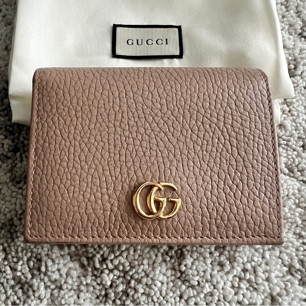 Gucci Marmont Leather Card Case Wallet